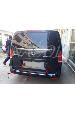 Mercedes Vito W447 Formlu Arka Tampon Üstü Krom Eşik 2015 Üzeri