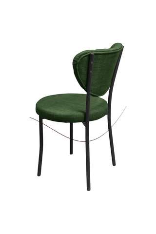 Nemeron Elit Mutfak Sandalyesi Keten Kumaş Metal Sandalye Silinebilir Kafe Salon Sandalyesi - Yeşil Yeşil