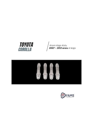 Toyota Corolla Uyumlu Krom Kapı Kolu 4 Kapı 2007-2012 P.çelik