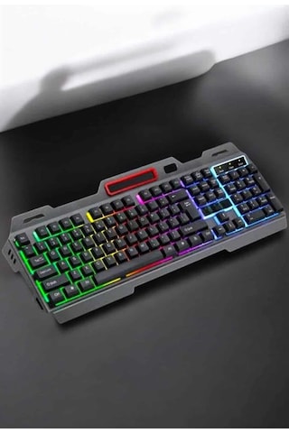 Mey Najmaddin Led Işıklı Klavye Usb Girişli Rgb Işıklı Q Klavye Mouse li Najmaddin