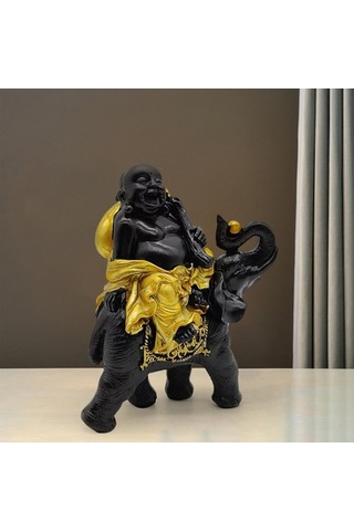 Opulentliving Reçine Buda Heykeli Süs Figür 13x9x21cm Ev Dekorasyonu Hediye 13cmx9cmx21cm