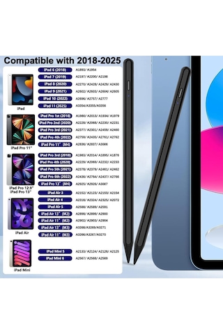 Apple Uyumlu iPad, A16 Air 11.nesil 12/10.nesil Avuç İçi Red Palm Rejection Stylus Yazı Çizim Tabletkalemi