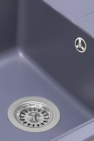 Simpex Tek Göz Damlalıklı Granit Eviye Antrasit 86x50cm