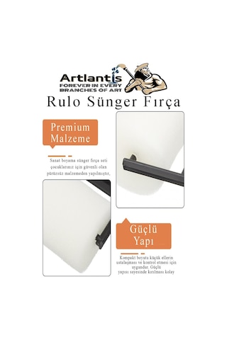 Sünger Rulo Fırça 15 Li 1 Paket Siyah Plastik Saplı Boyama Süngeri Sanatsal Sünger Boya Fırçası Parmak Guaj Akrilik Boya