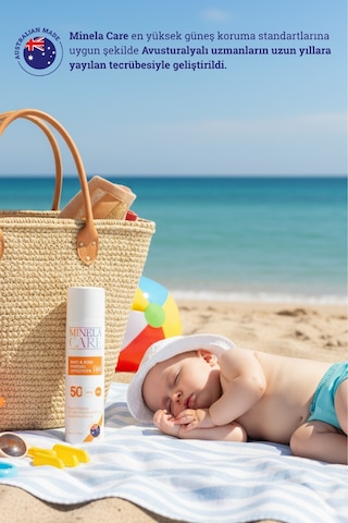 Minela Care Organik Mineral Filtreli Bebek Ve Çocuk Güneş Kremi SPF50 110 G