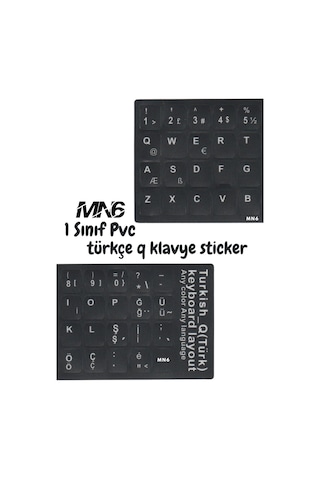 Mn6 Mtrq Türkçe Q Klavye Sticker/10 Adet-silinmez-laptop Pc Uymlu/türkçe Q Sticker