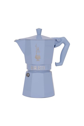 Bialetti - Exclusive: 6 Cups Ocak Üstü Espresso Pişirici - 270ml - Mavi Renk - Alüminyum Gövde - Patentli Güvenlik Valfi - Tüm Ocak Türleri İçin Uygundur İndüksiyon Hariç Sku: Smg8690010538925