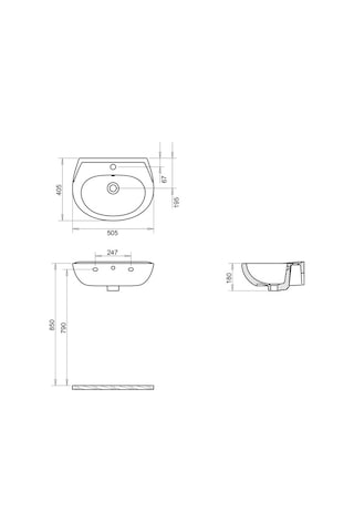 Turavit Oval Lavabo 40 x 50