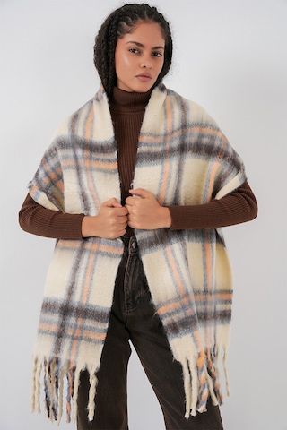 Kadın Yumuşak Dokulu Kalın Şal Atkı 15951 - C. Bej Bej