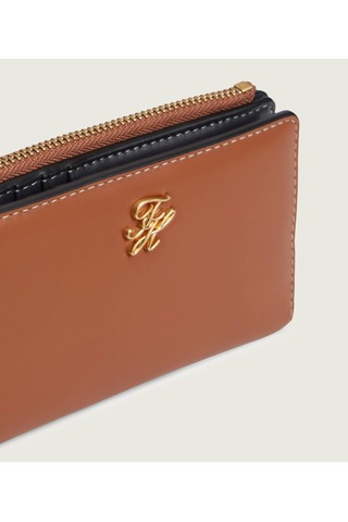 Tommy Hilfiger Th Scrıpt Leather Bıfold Kadın Kahverengi Cüzdan - Aw0aw18490
