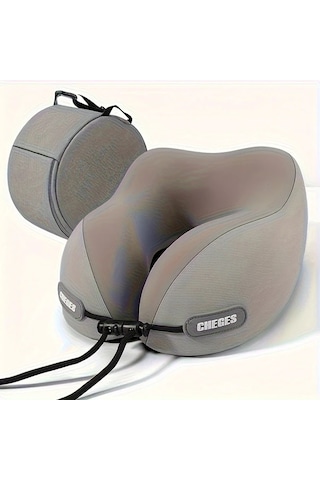 Honeybeeshop Siyah Araba Ucak Seyahat Ve Ofis Icin Ergonomik U Seklinde Boyun Yastigi Depolama Cantali Rahat Bas Destegi Travel Pillo