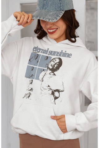 Sevbano Ariana Grande Baskılı Unisex Oversize Şarkıcı Hoodie beyaz
