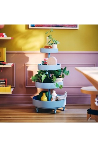 Ikea Ps 2026 Servis Arabası, Mavi, 89x48 Cm