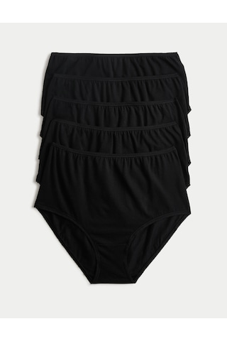 Marks & Spencer 5'li Cotton Lycra Full Brief Külot Seti T61004934p Siyah
