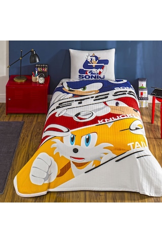 Taç Lisanslı Sonic Modern 3 Tek Kişilik Pamuk Pike Takımı 000000001000050132 Çok Renkli
