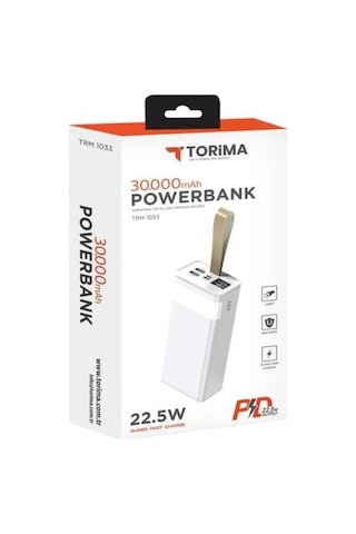 Özel Üretim 30000 Mah Powerbank Trm-1033 Beyaz 22,5w Seyahat Bataryası Akıllı Telefon Çok Renkli