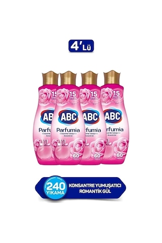 Abc Parfumia Konsantre Çamaşır Yumuşatıcısı Romantik Gül 4 X 1440 3'lü Set