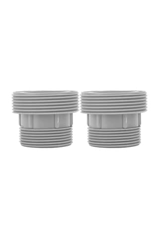 Youmex Intex 4560/58254 Uyumlu Plastik Havuz Hortumu Dönüştürücü Adaptörü 2 Adet - Sızıntı Engelleme, Yüksek Dayanıklı, Montaj Kolay + Yedek Washerlar Diğer