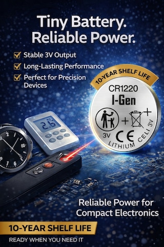 I-gen Cr1220 Pil Lityum Düğme Pil 3v 1220 10'lu Paket