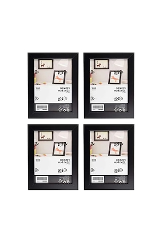4'lü Siyah Fotoğraf Çerçevesi Seti - 13 X 18 Cm