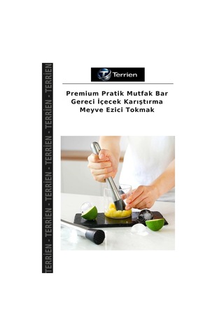 Premium Pratik Mutfak Bar Gereci İçecek Karıştırma Meyve Ezici Tokmak