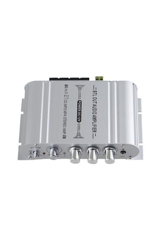 Springsun 2.1 Kanal Alüminyum Gümüş Güç Amfi, 20w+20w Ses Kontrol, Mp3/mp4 Bağlantı, Düşük Distorsiyon 0.4% - St-838 Modeli