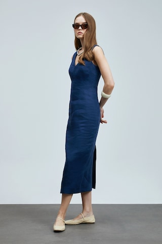 Lufian Honey Kadın Kolsuz Keten Elbise Lacivert Lacivert 121290016100200 Lacivert