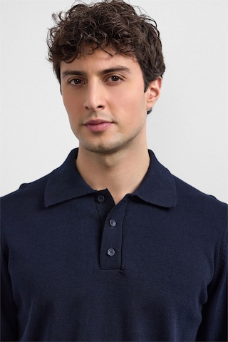 Back And Bond Lacivert Relaxed Fit Polo Yaka Triko Kazak