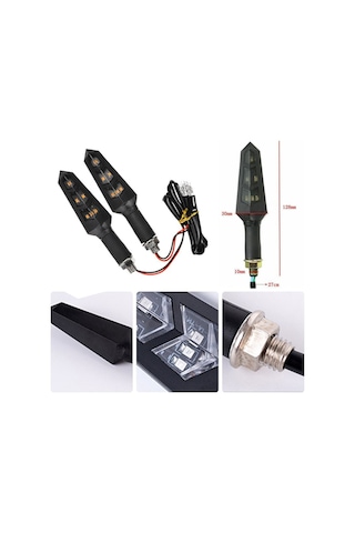 Motosiklet Kayan Bukalemun Led Sinyal Takım Takım