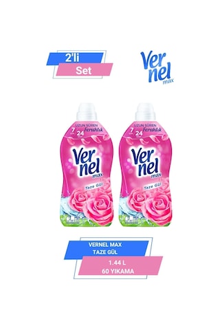 Vernel Max Konsantre Çamaşır Yumuşatıcı Taze Gül 2 x 1440 ML