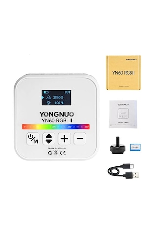 Yongnuo Yn60-rgb Iı Dahili Bataryalı Mobil Led Işık - Beyaz Kasa
