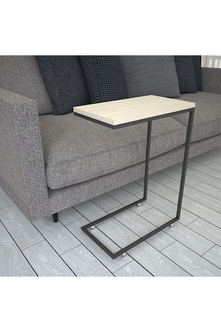 Callen Yan Sehpa & Tekerlekli Servis Sehpası Metal Açık Meşe