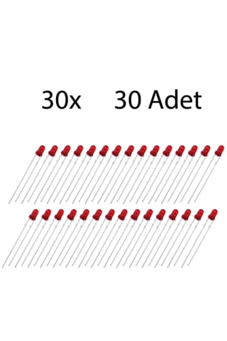 3mm Kristal Led Diyot Kırmızı Mantar Led 30 Adet