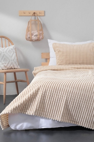 Merinos Modern Line 2 Parça Tek Kişilik Battaniye Seti - Bej