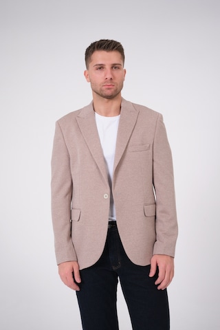 Bonesti Erkek Slim Fit Blazer Ceket Bej Beyaz Noktalı