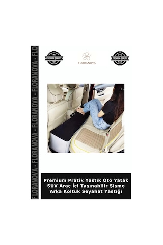 Premium Pratik Yastık Oto Yatak Suv Araç İçi Taşınabilir Şişme Arka Koltuk Seyahat Yastığı
