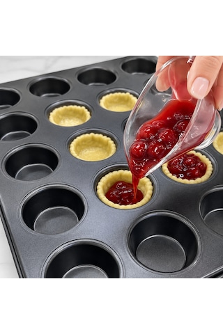 24'lü Tartolet Kalıbı Yapışmaz Mini Tart Kek Kurabiye Pişirme Tepsisi 24 Gözlü Fırın Kalıbı Sariva Home Teflon