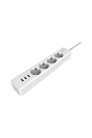 Kablosu Güç Ve Şarj 2 Metre Kablo Uzunluğu Çok Amaçlı Uazatma Fiş 4 Adet Priz 3 Adet Usb Çıkışlı Açma Kapa 0