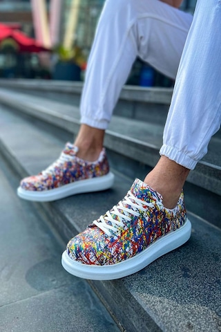 Ch254 Cbt Pittura Erkek Ayakkabı 537 Crazy Splush Beyaz Çok Renkli