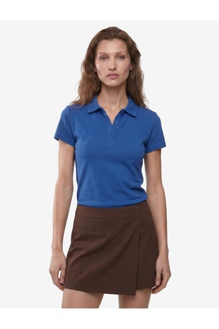 Koton Pamuklu Slim Fit Kısa Kollu Düğmeli Polo Yaka Tişört Lacivert 6sak50482ek