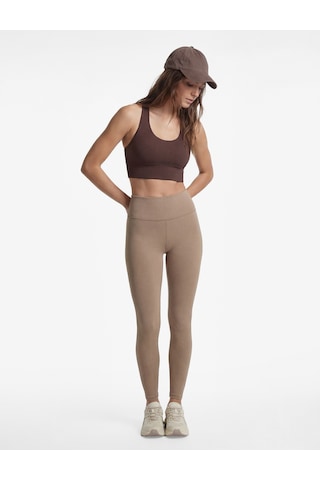 Koton Yüksek Bel Dikiş Detaylı Slim Fit Spor Tayt Vizon 6sak40157nk 01x