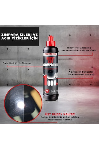 Menzerna Yeni 1000 Kalın Pasta - 250 Ml Ağır Çizik Zımpara İzi & Hızlı Kesim