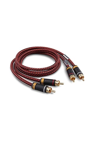 Geeksen Hi-fi Stereo Rca Ses Kablosu 4n Oksijenli Bakır, 3u Altın Kaplama, 0.75m, 2 Adet - Ses Kaybı Olmayan, Dayanıklı, Müzik Severler İçin