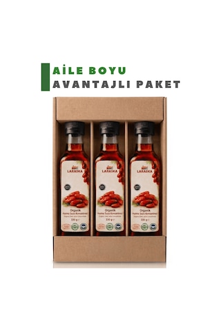 Organik Hurma Suyu Konsanteresi 330g X 3 Aile Boyu Avantajlı Paket