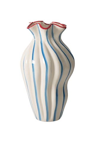 Mudo Home Blue Lıne Vazo 21x21x39cm Mavi