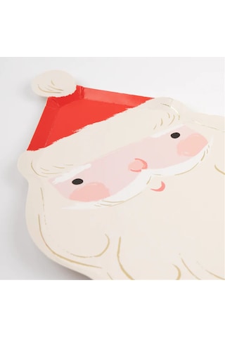 Meri Meri - Jolly Christmas Santa Plates - Noel Baba Tabaklar 8'li