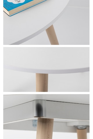 Bistro 80 Cm / Yuvarlak Mutfak Masası / Yuvarlak Yemek Masası / Beyaz