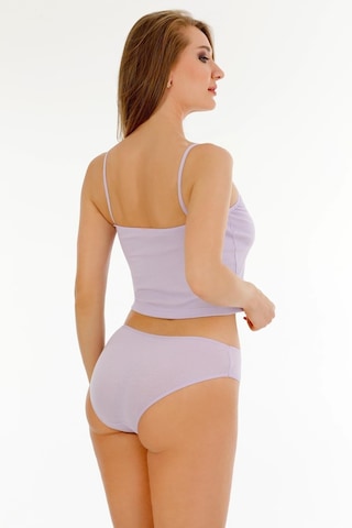 Sensu Kadın Fitilli Kumaş İp Askılı Büstiyer Bikini Külot Set - Bbt300 Lila Lila