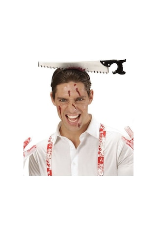 Kafaya Saplanmış Halloween Kanlı Testere Şaka Tacı
