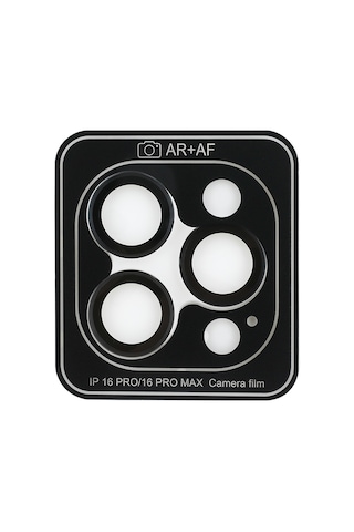 Apple Uyumlu iPhone 16 Pro Max Guess Lisanslı Metal Kamera Lens Koruyucu Siyah